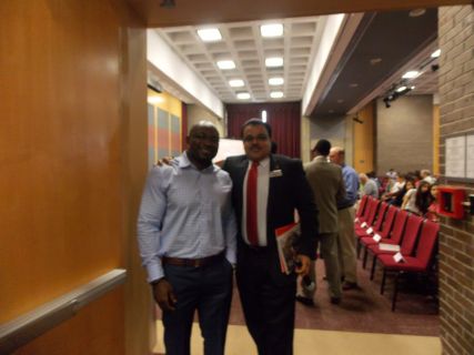 Guest Speaker, Dr. Foluso Fakorede RU'01, RWJMS'06, and ODASIS Director, Dr. Kamal Khan